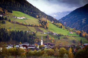 beautiful view of mountain alpine villages