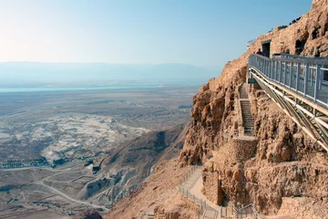 Ingelijste posters image of the Masada fortress against the backdrop of the Dead Sea © reznik_val