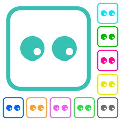 Watching eyes solid vivid colored flat icons