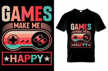 Gaming t-shirt design and vector graphic template 