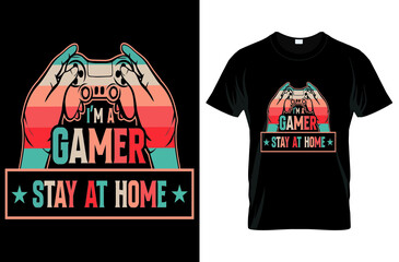 Gaming t-shirt design and vector graphic template 