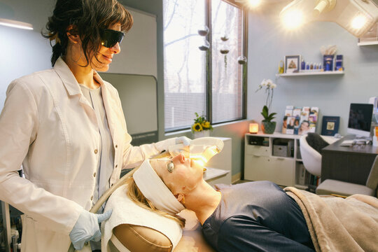 Woman having IPL Therapy  