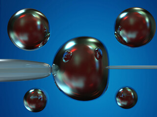 In vitro fertilization of an egg cell. 3d illustration..