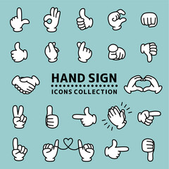 Naklejka premium ハンドサイン アイコン