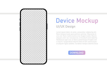 Realistic smartphone mockup with blank screen. Interface UI and UX design. Modern design. Layout template. . Vector illustration