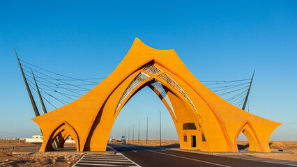 Laayoune city gate with a tent shape