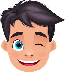 Little kid face expression clipart design illustration