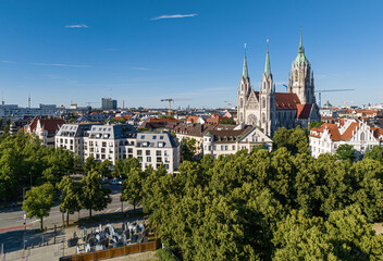 Fototapeta na wymiar St. Paul's Catholic Church in Munich, Germany