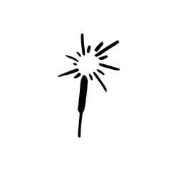 Hand-drawn doodle sparklers. Vector illustration