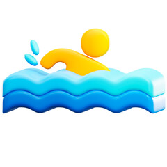 3D illustration Swimming Sport