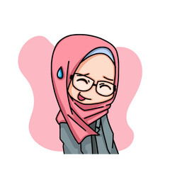 Beautiful Muslim Women Wearing Hijab Illustration.