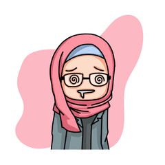 Beautiful Muslim Women Wearing Hijab Illustration.