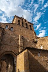 Fototapeta na wymiar Detail of the Cathedral of San Pedro in the city of Jaca in Aragon. Spain