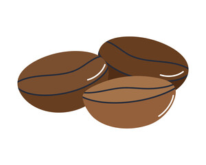 Coffee beans. Isolated on white background.Flat vector illustration. Eps10