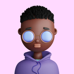 3D cartoon avatar of smiling young  black man - 515342927