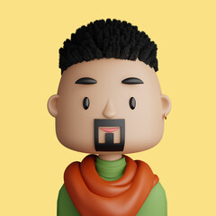 3D cartoon avatar of smiling bearded man - 515342972