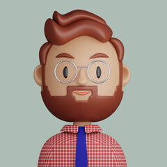 3D cartoon avatar of bearded man - 515343126