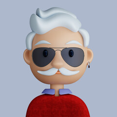 3D cartoon avatar of smiling mature man - 515343179