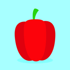 Red bell pepper with green tail