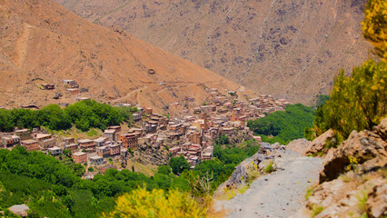 Village of Armd in the middle of atlas mountains in Morocco