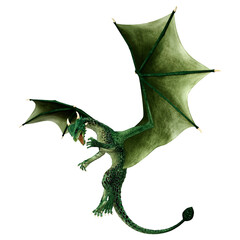 Fototapeta premium 3D Rendering Fairy Tale Dragon on White