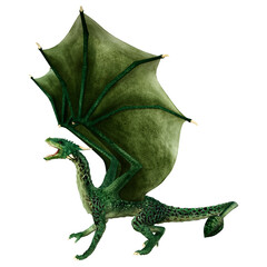 Fototapeta premium 3D Rendering Fairy Tale Dragon on White