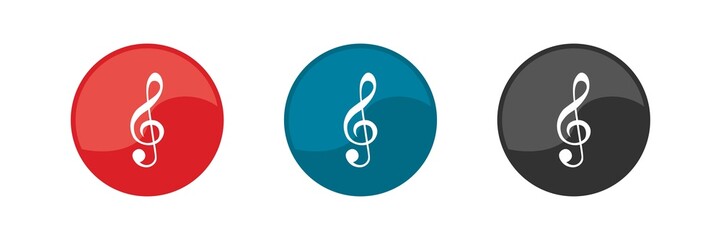 Music notes icon set. Vector illustration.