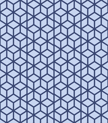 Japanese Hexagon Line Vector Seamless Pattern