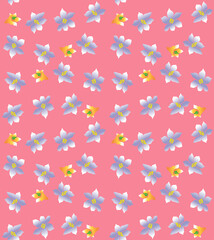 Japanese Softly Flower Vector Seamless Pattern