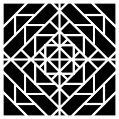 Stencil art of abstract diamond pattern for cutting. Wall art for home decor and interior design. Black and white. EPS8 #11