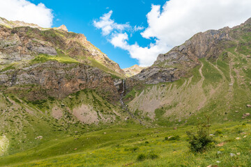 Fototapeta na wymiar Beautiful landscape in the Ripera valley in summer, Pyrenees Mountains in summer