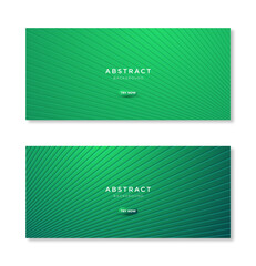 Abstract green long banner. Vector minimal template for facebook cover. Striped gradient background with copy space for text