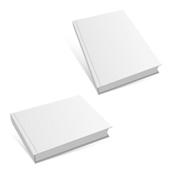 White closed book template mock up. Vector