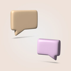 3d speech bubble, chatting box, message box. Vector