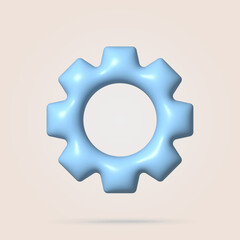 3d cogwheel gear, setting symbol. Vector