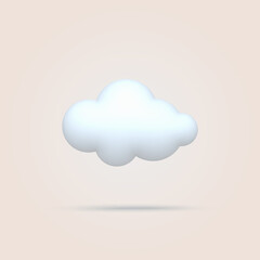 White 3d soft cloud isolated. Vector