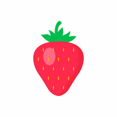 Colorful strawberry fruit icon. Vector EPS 10. Fresh berry illustration. Isolated symbol on white background. Can be used for any platform or purpose dev, logo, app, design, web, ui, ux, gui