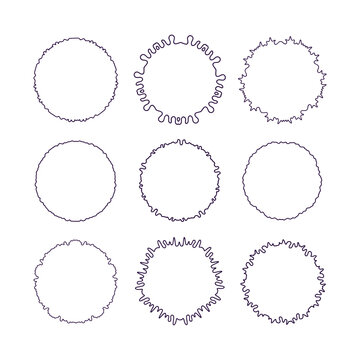 abstract vector decorative circle frame set