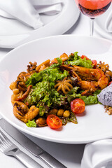 Salad with seafood