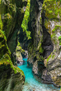 The Tolmin Gorges are one of the most magnificent natural attractions in Tolmin, Triglav national park, Slovenia