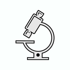 Microscope Icon. Science, Laboratory Element Symbol  - Vector.