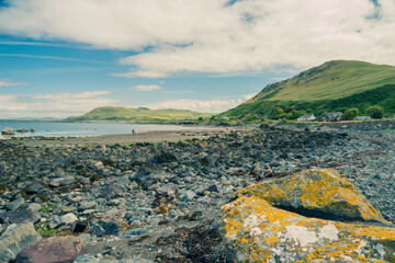 Obraz premium View of beach near Lendalfoot in Ayrshire, Scotland