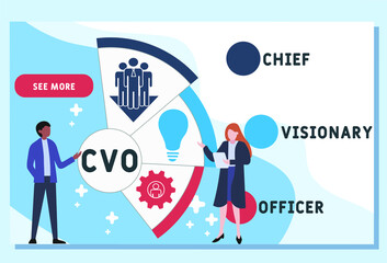 CVO - Chief Visionary Officer acronym. business concept background. vector illustration concept with keywords and icons. lettering illustration with icons for web banner, flyer, landing pag
