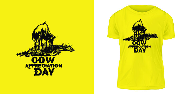 T-shirt For Cow Appreciation Day. Ready To Print