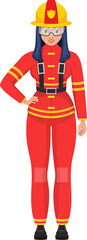 Woman firefighter clipart design illustration