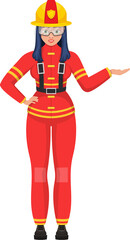 Woman firefighter clipart design illustration