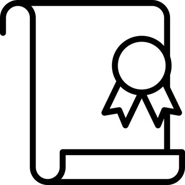certificate scroll with seal outline clip art preview