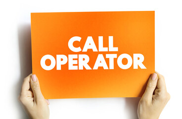 Call operator text quote on card, concept background