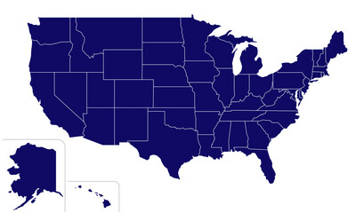 アメリカ合衆国の地図、全50州、シンボル