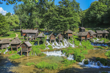 Fototapeta premium village on the river